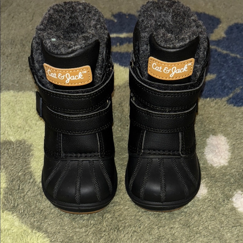 Cat & Jack Black Winter Boots with Waterproof Design